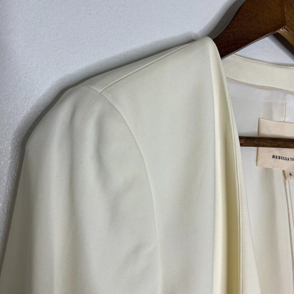 Rebecca Taylor Women's Size 6 Ivory Blazer Open Front Cropped Jacket NWT